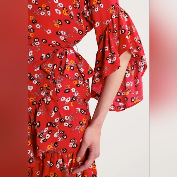 Maje Rahimi Floral Printed Ruffle Dress - Picture 7 of 9